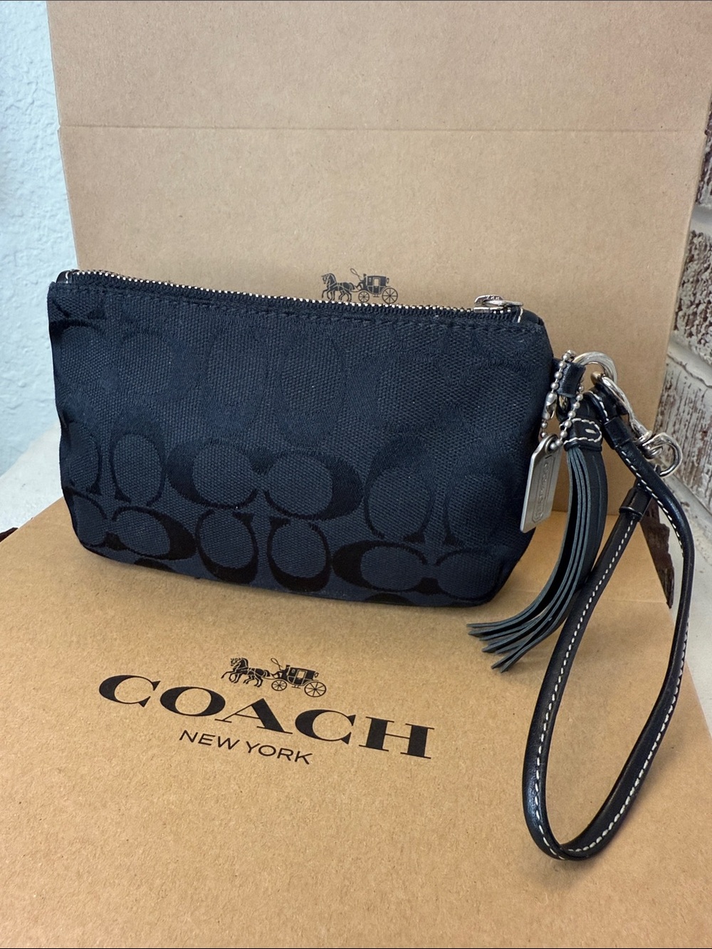 Y2K COACH SIGNATURE WRISTLET BAG